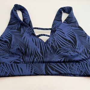 JoyLab Blue and Black Patterned Sports Bra